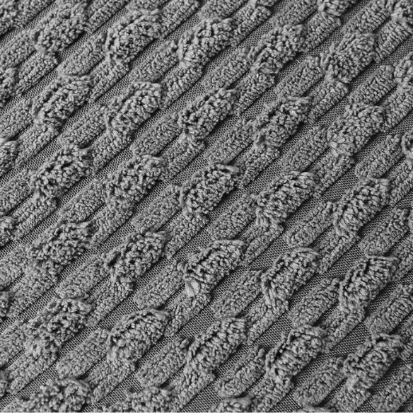 Dark Grey Striped Corduroy Throw Pillow Cover – Modern Boho Style, Zipper Closure, Durable Polyester, Machine Washable