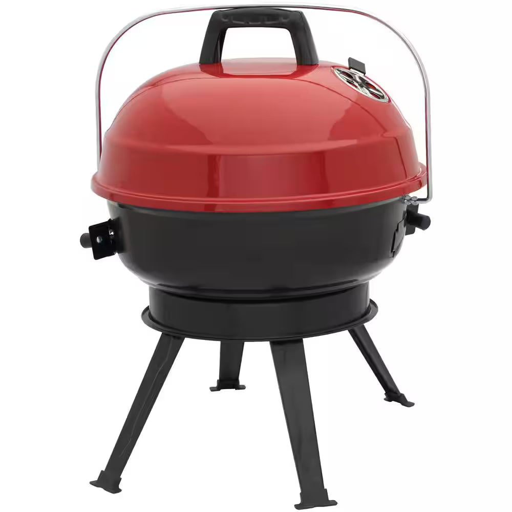 14 In. Portable Charcoal Grill in Red