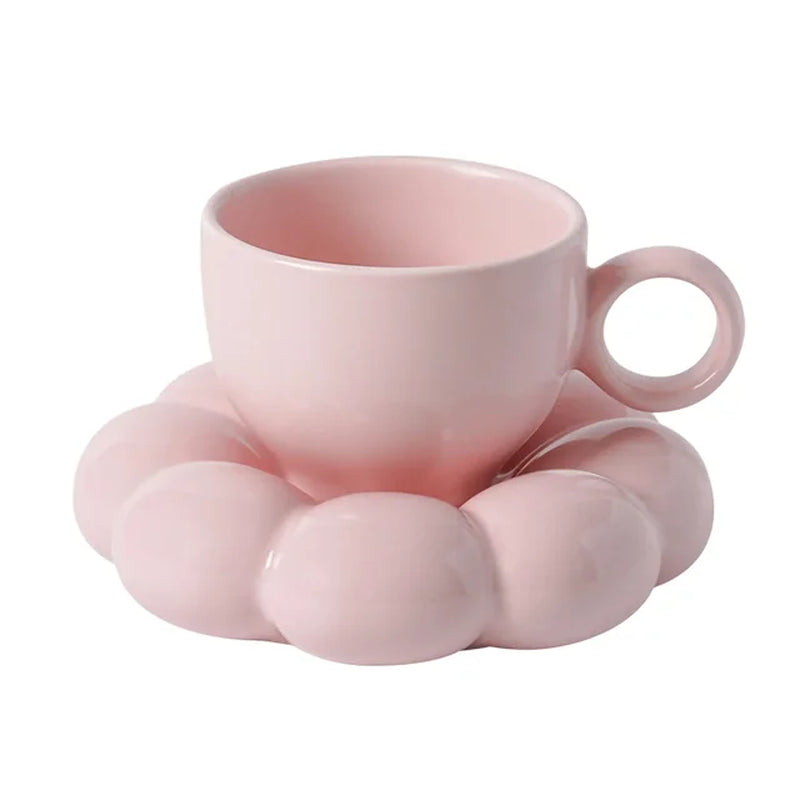 Ceramic Mug Cute Cloud Decorative Plate Coffee Cup Set Creative Ceramic Cup Gift Box Modern Living Room Home Decoration