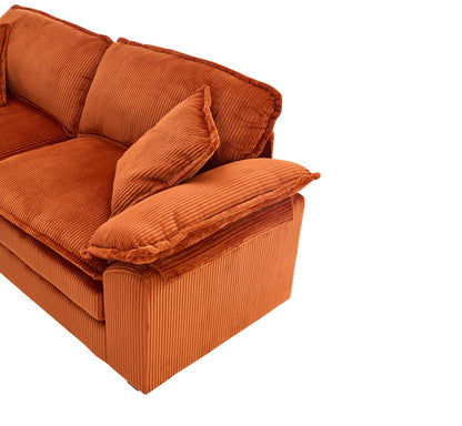 Modern 84.6" Sectional Sofa with Chaise – Stylish Upholstered Corduroy L-Shaped Couch for Living Room, Deep Seat Comfort