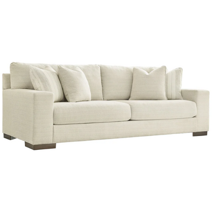 Beige 3-seater sofa with clean-lined silhouette, plush reversible cushions, and neutral polyester upholstery for modern and casual spaces.

