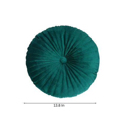 Green Velvet Round Throw Pillow – Plush, Elegant, Decorative Cushion for Sofa or Bed