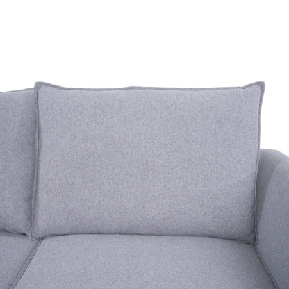 Grey 3-piece modular sofa with storage, flared arms, and deep seating — ideal for small apartments and contemporary interiors.

