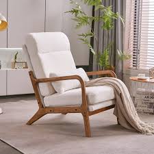 Beige high-back accent chair with plush, high-density cushions and breathable fabric for ultimate comfort. Features an extra pillow for back and neck support, perfect for long sitting sessions. Built with a durable solid wood frame, supporting up to 250 lbs. Footpads protect floors and reduce noise. Ergonomic design offers lumbar support and promotes relaxation. Versatile beige color fits various home styles, ideal for living rooms, bedrooms, and offices. Easy assembly and low maintenance.