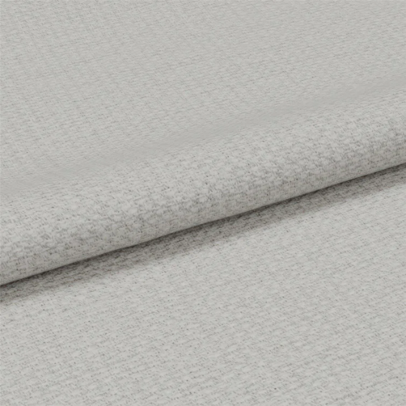 Ivory canvas upholstered king platform bed with tall wingback headboard and no box spring required