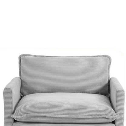 Light grey corduroy loveseat sofa with modern design, spacious two-person seating, and soft, durable upholstery for living rooms, bedrooms, and home offices.