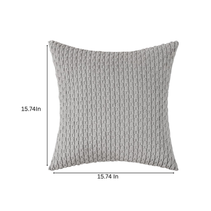 Light Grey Striped Corduroy Throw Pillow Cover – Modern & Boho Style, 100% Polyester, Zipper Closure, Machine Washable, Available in Multiple Sizes.