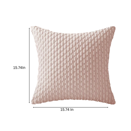 Light Pink Striped Corduroy Throw Pillow Cover – Modern Boho Style, Zipper Closure, Machine Washable, Soft Polyester Material, Available in Multiple Sizes
