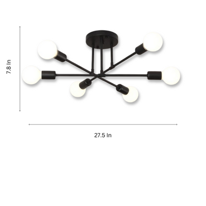 Minimalist black pendant light with gold accents, AC powered, ceiling mount.