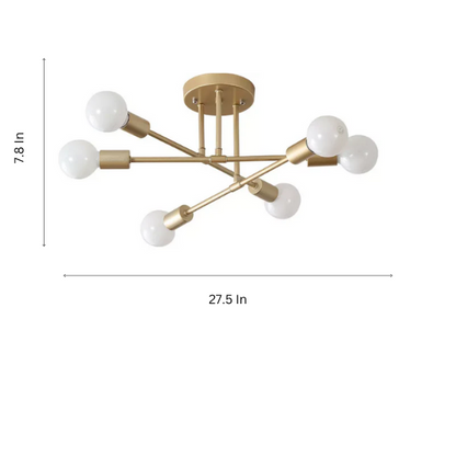 Minimalist gold pendant light fixture for living room and bedroom, AC powered, ceiling mount, paper material.