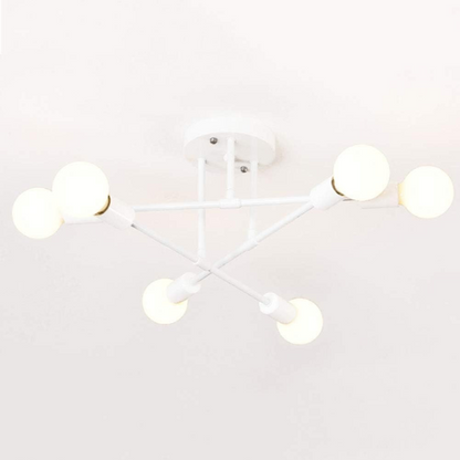 Minimalist white pendant light fixture for living room and bedroom, AC powered, ceiling mount, paper material.