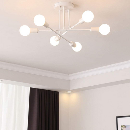 Minimalist white pendant light fixture for living room and bedroom, AC powered, ceiling mount, paper material.