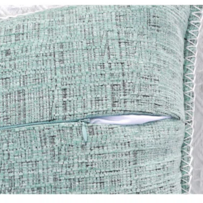 Set of 2 mint green chenille throw pillow covers with hidden zippers and soft velvet texture – 20x20 inch reversible cushion covers for modern and farmhouse décor