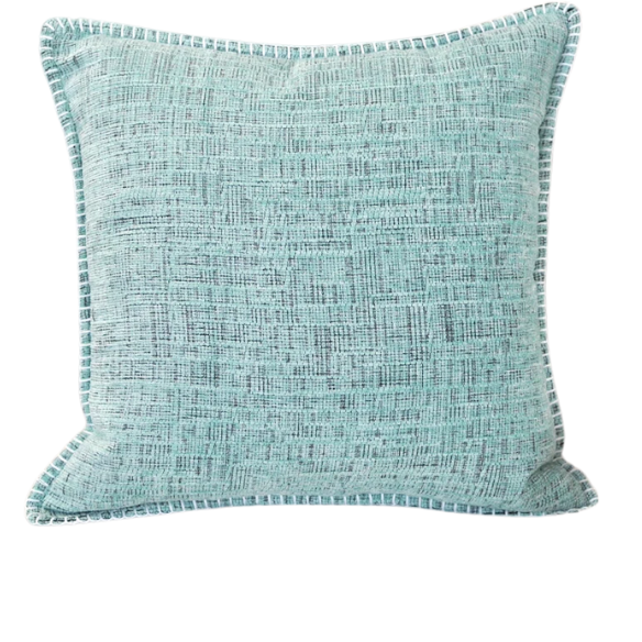 Set of 2 mint green chenille throw pillow covers with hidden zippers and soft velvet texture – 20x20 inch reversible cushion covers for modern and farmhouse décor