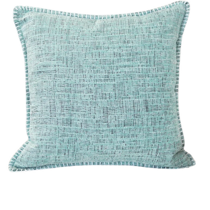 Set of 2 mint green chenille throw pillow covers with hidden zippers and soft velvet texture – 20x20 inch reversible cushion covers for modern and farmhouse décor