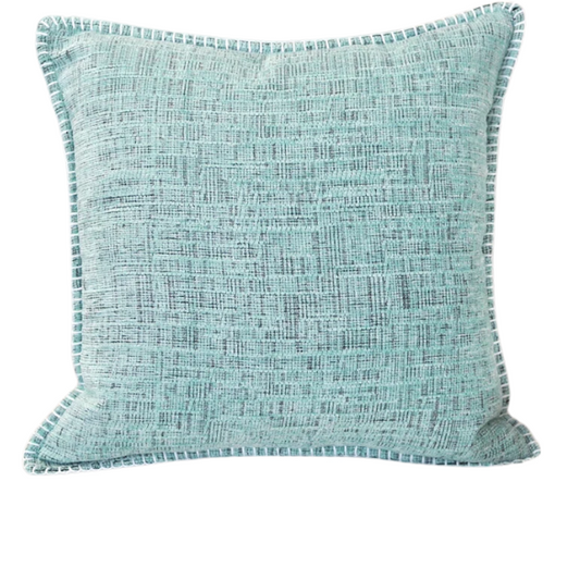 Set of 2 mint green chenille throw pillow covers with hidden zippers and soft velvet texture – 20x20 inch reversible cushion covers for modern and farmhouse décor