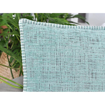 Set of 2 mint green chenille throw pillow covers with hidden zippers and soft velvet texture – 20x20 inch reversible cushion covers for modern and farmhouse décor