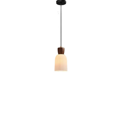 Modern adjustable black pendant light with white ceramic shade, ideal for dining room and kitchen island.