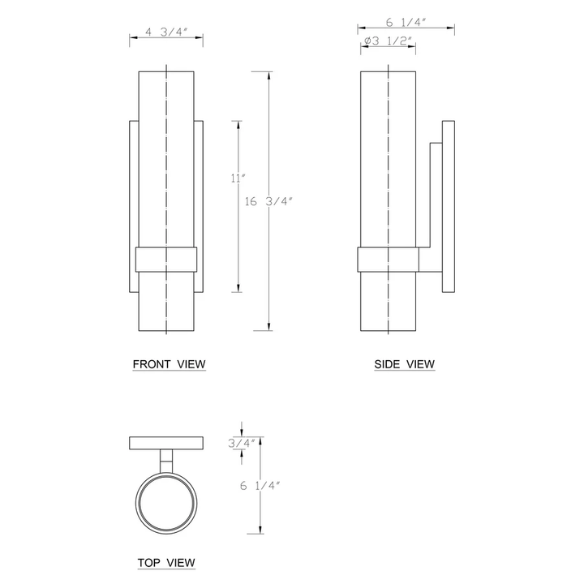 Modern black wall sconce with cylindrical clear glass shade – contemporary uplight fixture for bathrooms, hallways, or bedrooms

