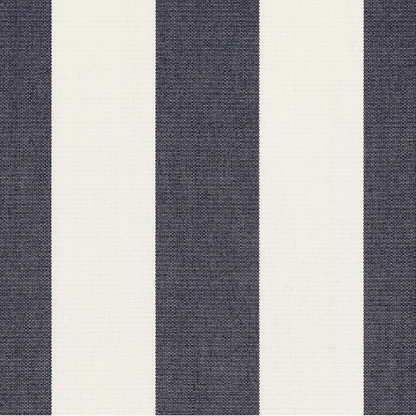 Navy blue and white striped accent pillow – reversible, weather-resistant, and overstuffed with polyester fill; perfect for indoor and outdoor use on patios, porches, or sofas.

