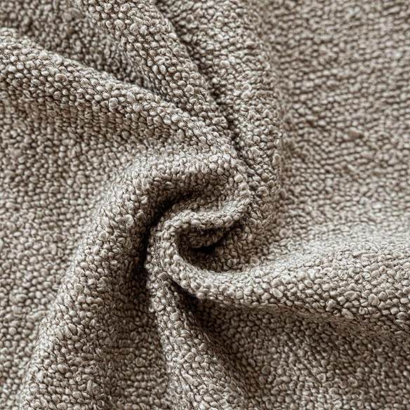 Oatmeal beige boucle throw pillow cover with soft loop texture, 18x18 inches – modern cozy accent for sofa, bed, or armchair