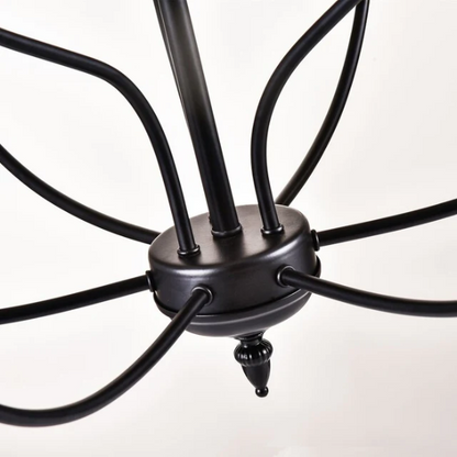 9-light candle-style chandelier with rustic metal finish and curved arms, perfect for farmhouse dining rooms or entryways

