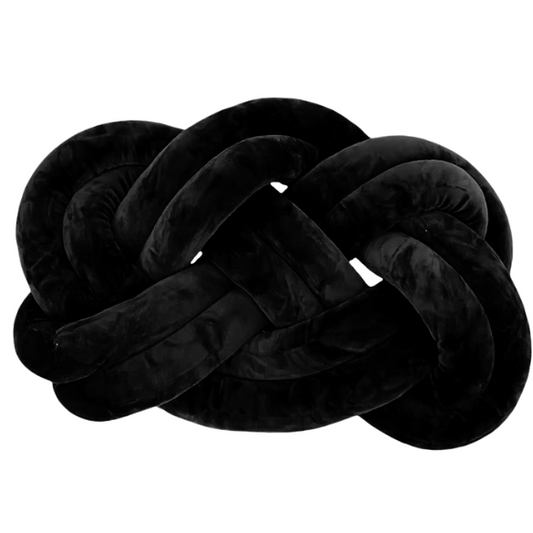 Black Knot Throw Pillow – Soft Plush Decorative Cushion for Sofa, Bed, Nursery or Kids Room (17.7 x 13.7 inches)