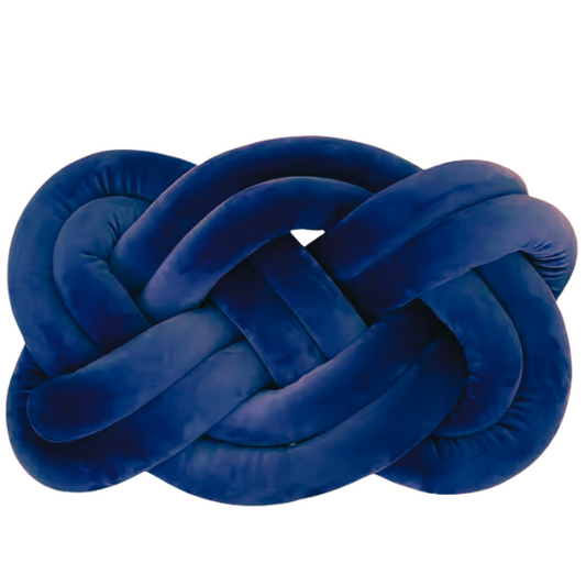 Blue Knot Throw Pillow – Plush Decorative Cushion for Sofa, Bed, Nursery or Kids Room (17.7 x 13.7 inches)