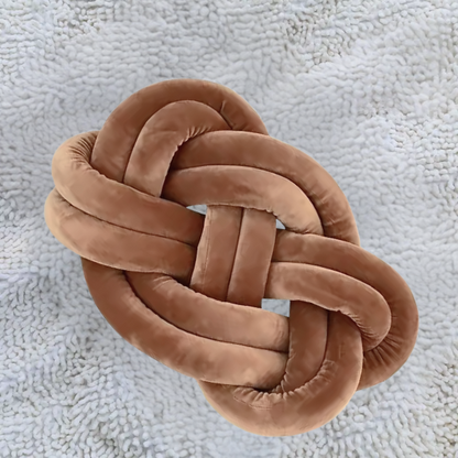 Brown Knot Throw Pillow – Plush Decorative Cushion for Sofa, Bed, Nursery or Kids Room (17.7 x 13.7 inches)