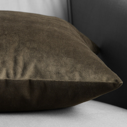 Set of 2 luxury dark brown pillow covers with zipper closure for modern home decor, perfect for living rooms, bedrooms, and sofas.