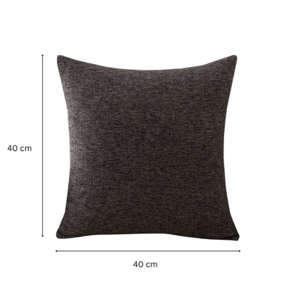 Dark Grey Cotton Linen Throw Pillow Cover – Square Decorative Cushion Case with Hidden Zipper for Sofa, Bed, or Living Room Decor (Available in 4 Sizes)
