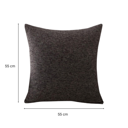 Dark Grey Cotton Linen Throw Pillow Cover – Square Decorative Cushion Case with Hidden Zipper for Sofa, Bed, or Living Room Decor (Available in 4 Sizes)