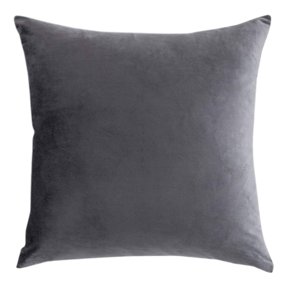 Set of 2 dark grey pillow covers with zipper closure, modern and elegant design for sofas, beds, and home decor accents.