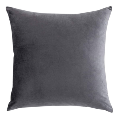 Set of 2 dark grey pillow covers with zipper closure, modern and elegant design for sofas, beds, and home decor accents.