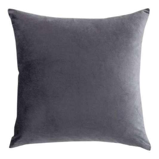 Set of 2 dark grey pillow covers with zipper closure, modern and elegant design for sofas, beds, and home decor accents.
