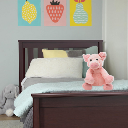 Espresso-finished solid wood twin bed with pull-out trundle, modern slatted headboard and footboard, perfect for kids’ rooms and sleepovers.