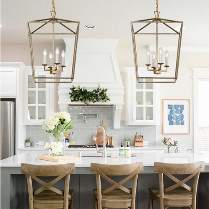 H25 x W17 large iron cage chandelier in aged gold or matte black, featuring a medieval-inspired candle-style design for dining rooms, foyers, or entryways

