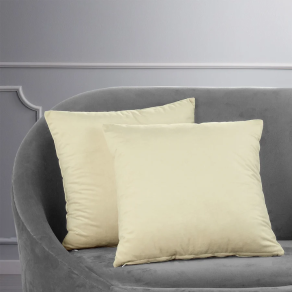 Set of 2 luxury light beige pillow covers with zipper closure for modern home decor, perfect for living rooms, bedrooms, and sofas.