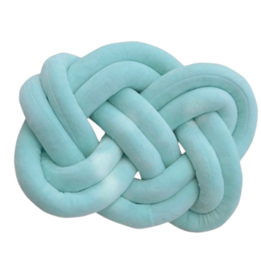 Light Blue Knot Throw Pillow – Soft Plush Decorative Cushion for Sofa, Bed, Nursery or Kids Room (17.7 x 13.7 inches)