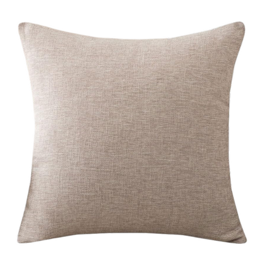 Light Grey Cotton Linen Throw Pillow Cover – Soft Square Decorative Cushion Case with Hidden Zipper for Sofa or Bed (Available in 4 Sizes)