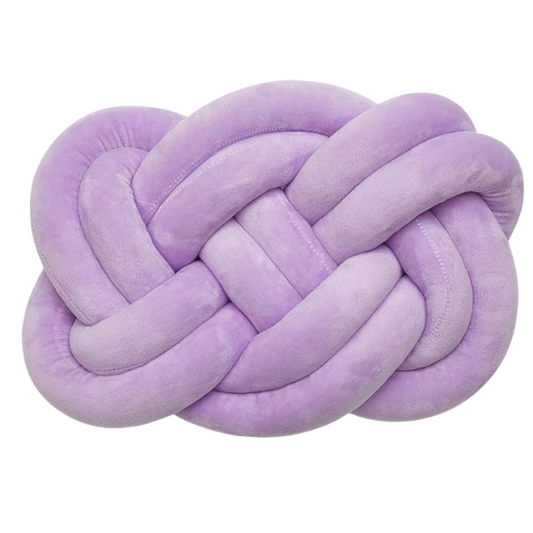 Lilac Knot Throw Pillow – Soft Plush Decorative Cushion for Sofa, Bed, Nursery or Kids Room (17.7 x 13.7 inches)