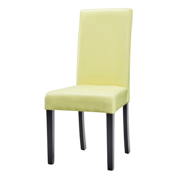 Set of 2 lime green PU leather Parsons dining chairs featuring cushioned seats and solid wood legs, perfect for bold and modern dining room designs.

