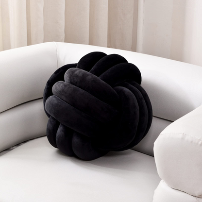 Midnight black geometric decorative pillow cover in plush polyester, available in 22 cm and 28 cm sizes. Modern cushion cover for sofa, bed, or holiday decor.