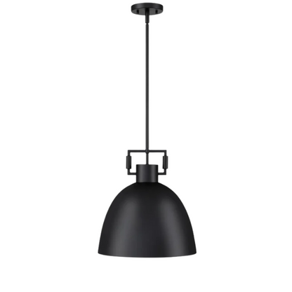 Modern matte black metal pendant light with dome shade, adjustable ceiling fixture for kitchen island, hallway, or bedroom