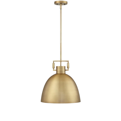 Modern gold metal pendant light with matte dome shade, adjustable ceiling fixture for kitchen island, hallway, or bedside lighting