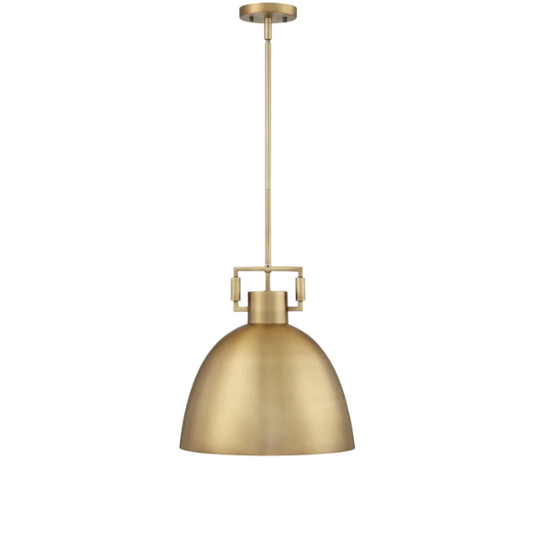 Modern gold metal pendant light with matte dome shade, adjustable ceiling fixture for kitchen island, hallway, or bedside lighting