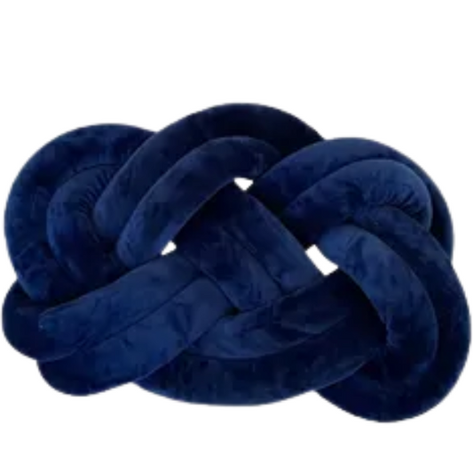 Royal Blue Knot Throw Pillow – Plush Decorative Cushion for Sofa, Bed, Nursery or Kids Room (17.7 x 13.7 inches)