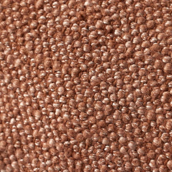 Rust-colored rectangular lumbar throw pillow with fringe trim, 13x21 inches, featuring a cotton-polyester-rayon cover and plush polyester fill—ideal for modern or boho home décor.

