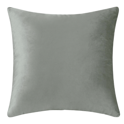 Set of 2 slate grey pillow covers with zipper closure, perfect for modern home decor in living rooms, bedrooms, and more.