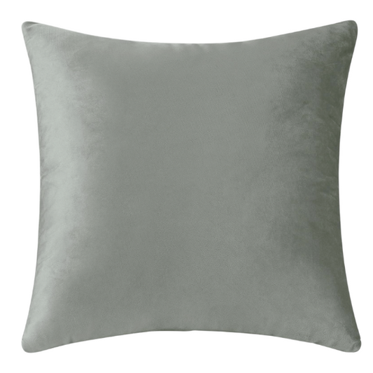 Set of 2 slate grey pillow covers with zipper closure, perfect for modern home decor in living rooms, bedrooms, and more.